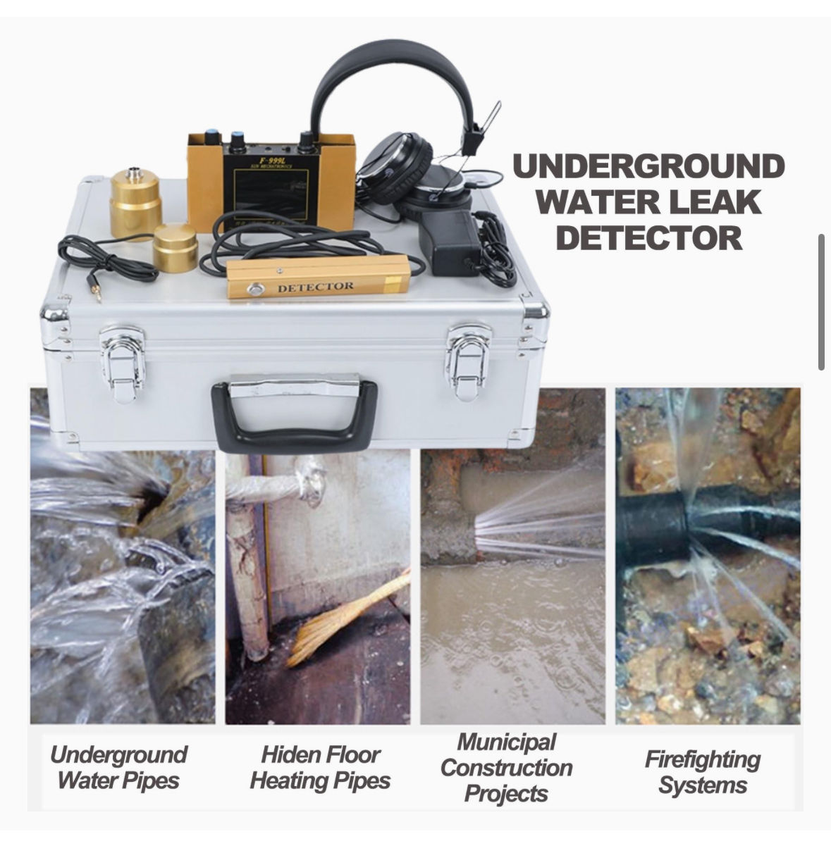 House Water Pipe Leakage and Floor Heating Leakage Detector Indoor Water Leakage Detection Device F-999L - Image 3