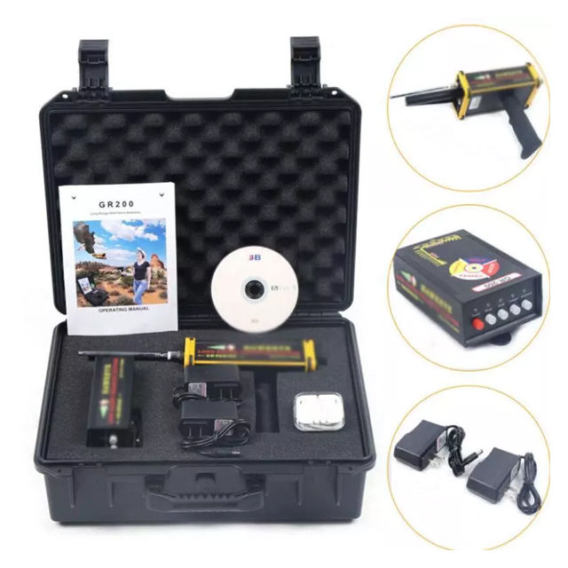 New GR200 GR-200 remote metal gold Detector underground 100 m w/ 3D LED display 2 antenna plastic box - Image 3