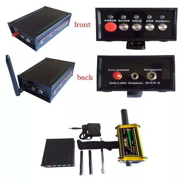 New GR200 GR-200 remote metal gold Detector underground 100 m w/ 3D LED display 2 antenna plastic box