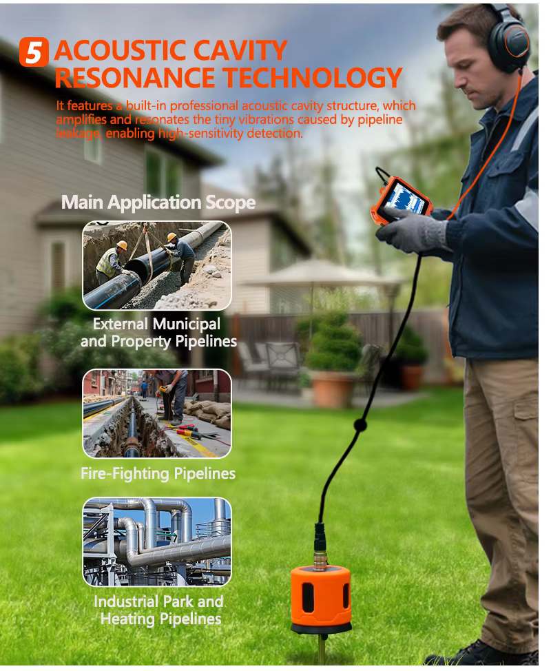 PQWT PQ-128B Underground Pipe Leak Detector 3m Depth for Municipal Water Supply Pipes - Image 7